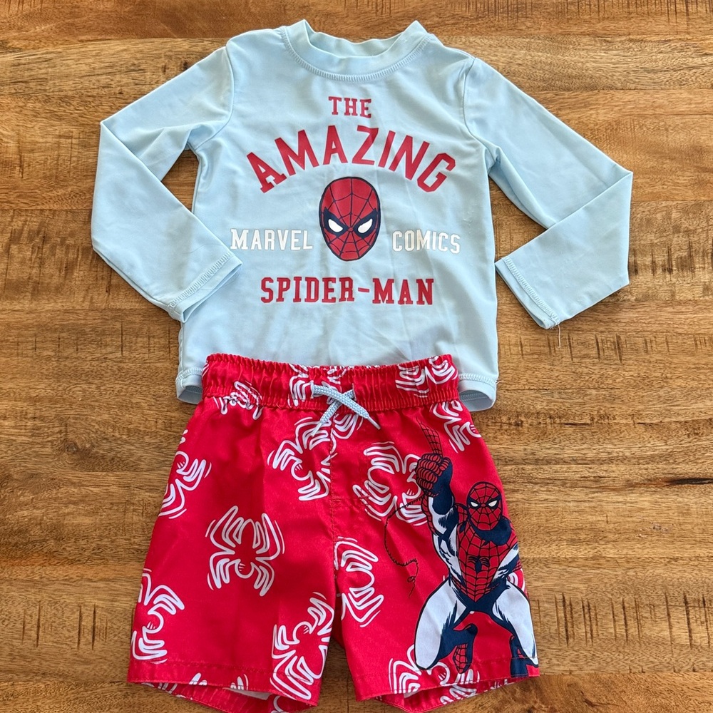 Spider-Man Swim Shorts and Rashguard